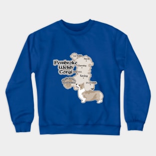 Pembroke Welsh Corgi With Map of Pembrokeshire Crewneck Sweatshirt